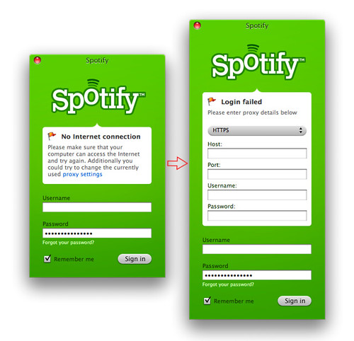 Spotify - login with proxy