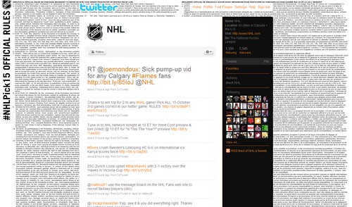 NHL Twitter Page