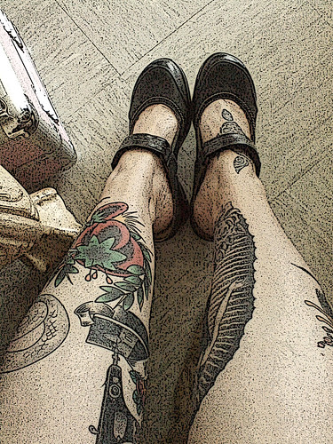 tattoo legs. tattooed legs