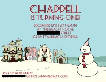 Chappell's 1st Birthday Invite