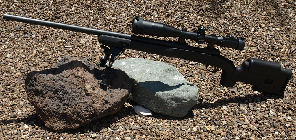 Choate tactical stock 3x12x44mm scope. Harris bipod
