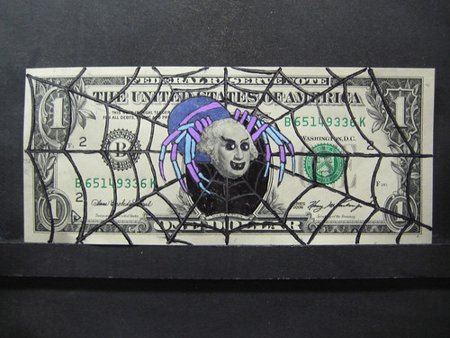 Dibujando en los billetes de dólar Tarántula