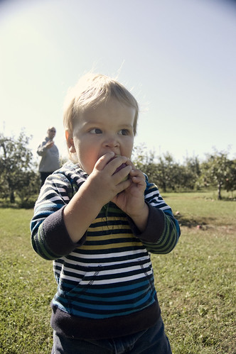 Lucas eating apple again