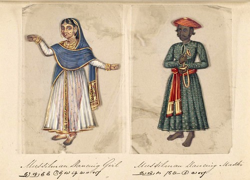 009- Bailarina y maestro de baile Mussilman-Seventy two specimens of castes in India 1837