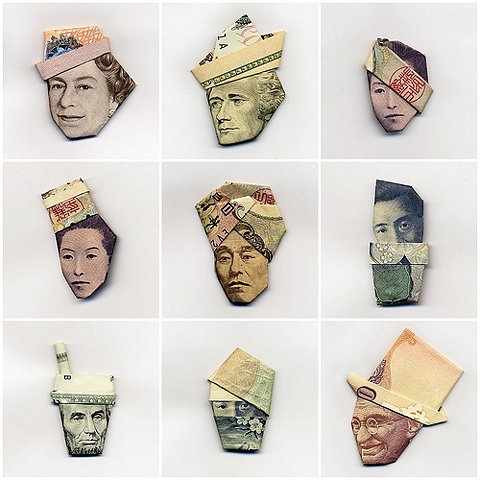 Origami money hats