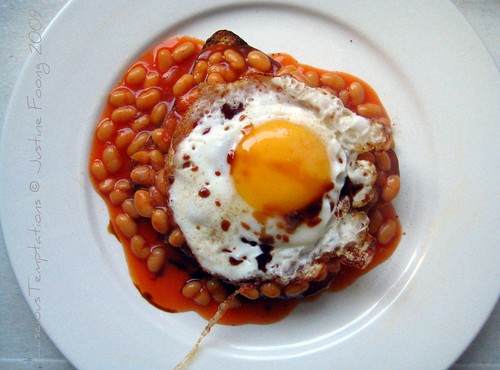 Fried Egg and Beans on Toast - Weekend Breakfast