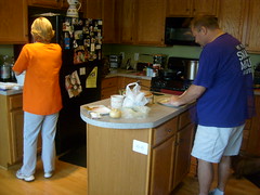 Mom and Dad Preparing the Food