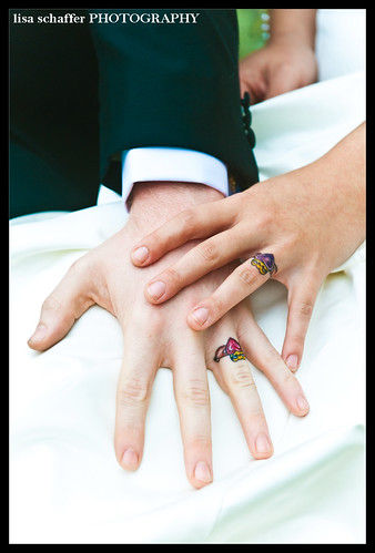 bridal party · classic bride · tattooed rings 