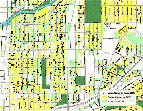 vacant properties in the district (by: city of Indianapolis)