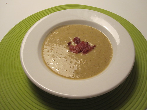 Cream of celery soup with bacon