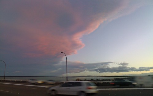 Last amazing cloud formations. Sunset. Sydney, Australia. Pano app