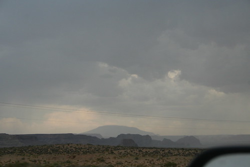 Driving through the desert