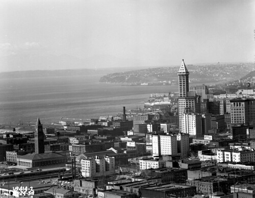 Downtown skyline as seen from Marine Hospital, 1954