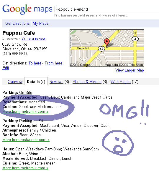 Pappou Google Listing