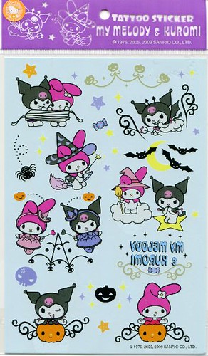Sanrio My Melody and Kuromi Halloween Tattoo Sticker Sheet #1