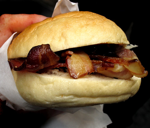 Bacon and sausage butty