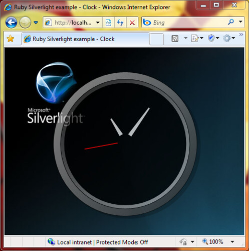 IronRuby Silverlight example - Clock