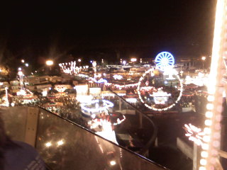 at the top of the giant wheel