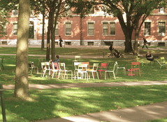 I thought these chairs in Harvard Yard looked so cheery!