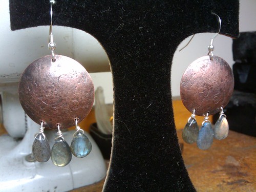 Earrings made in studio this afternoon