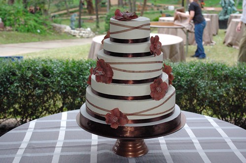 5Tier Buttercream Wedding Cake with Sugar Cosmos Flowers