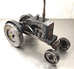 Metal Sculpture of an Allis Chalmers Tractor by Josh Welton