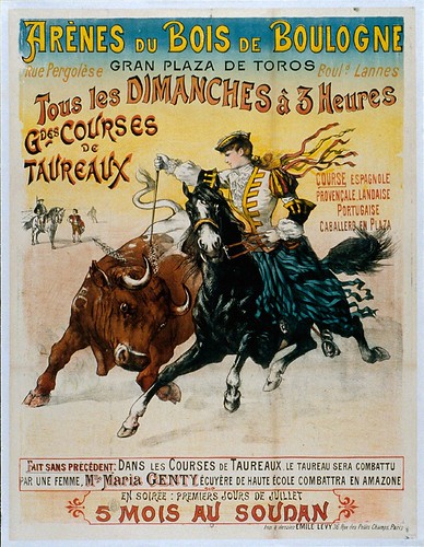 015- Affiche publicitario plaza de toros del bosque de Bolonia-siglo XIX