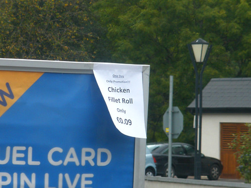 Topaz station, Ashford - €0.09 chicken fillet rolls! :O