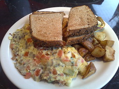 Silver Diner Reston - Wish you had skipped cucumber pieces in the veg omlette
