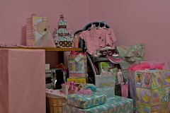 pink diaper bag