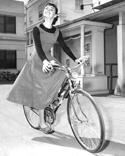 Audrey Hepburn, heels and wheels