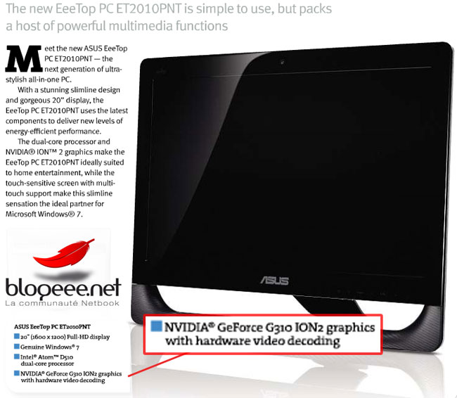 GeForce G310 ION 2 in EeeTOP ET2010PNT