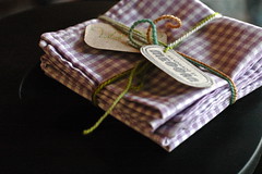 Handmade cloth napkins. In lavender gingham!