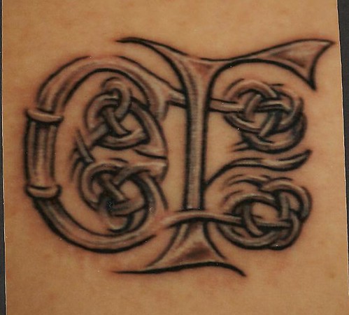 custom letters for tattoos tattoo done by Thomas Jacobson of bad dog 