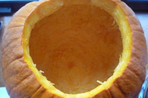 carved out interior pumpkin