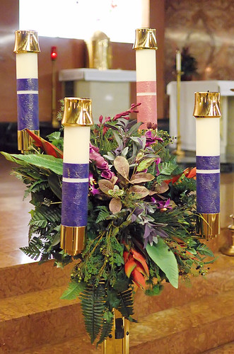 Saint Gabriel the Archangel Roman Catholic Church, in Saint Louis, Missouri, USA - Advent wreath