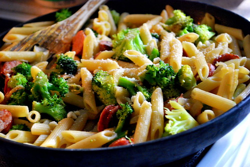 Pasta with Chicken Sausage and Broccoli