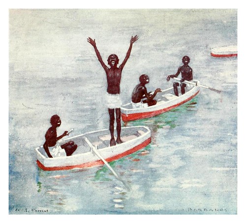 010-Niños buceadores de Barbados-The West Indies 1905- Ilustrations Archibald Stevenson Forrest