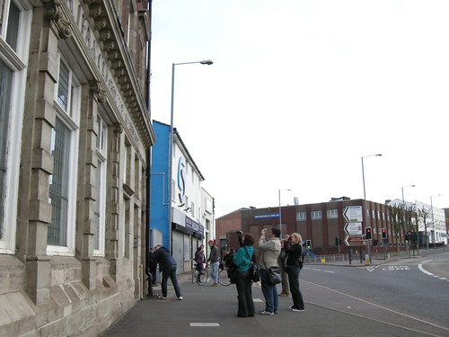 Participants document a building in Digbeth