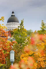Autumn colours surround Utah State Capitol
