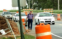 navigating a work zone (by and courtesy of Stephen Lee Davis)