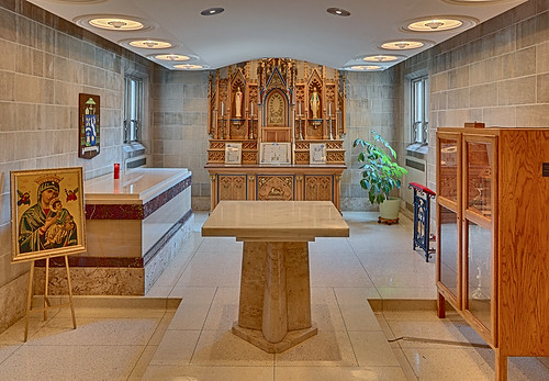 Roman Catholic Cathedral of Saint Peter, in Belleville, Illinois, USA - crypt of Bishop Zuroweste