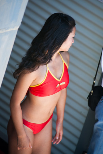  : swimsuit, summergames, beautiful, uniform, red, pose, competition, day11, olympics, asian, tan, athletic, cute, woman, beachvolleyball, young, beijing, volleyball, china, girls, cheerleader, sports, hot, bikini, smile