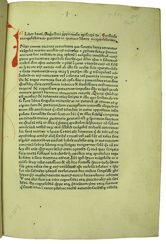 Decorated initial in Augustinus, Aurelius: De consensu evangelistarum