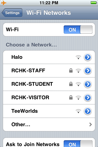 WiFi networks at Hong Kong International School