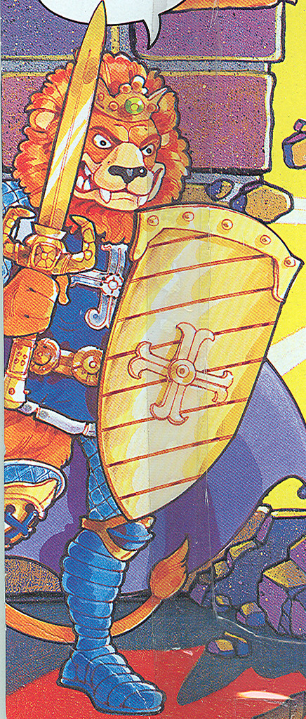 TEENAGE MUTANT NINJA TURTLES::  KING LIONHEART ..card backer ii { His Majesty's battle stance, isolated } (( 1991 - 1992 ))