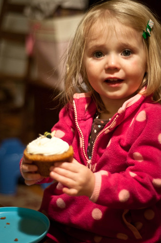 Look Dad! It's a cupcake! With a BEE ON IT!