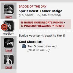 Kongregate Badge of the Day: Spirit Beast Tamer