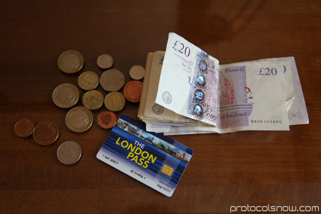 England pounds and London Pass