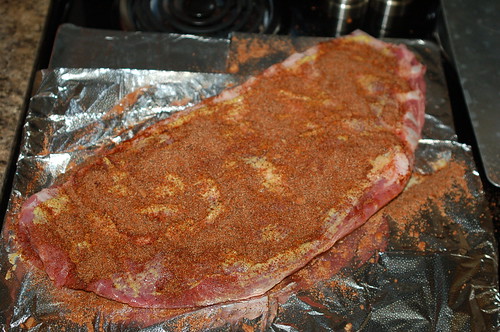 ribs covered in dry rub